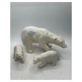 Duncan California Ceramic Polar Bear Set