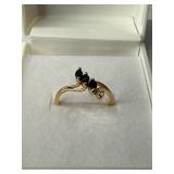 14K Gold Sapphire and Diamond Ring
