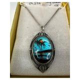 Sterling Butterfly Wing Pendant Necklace