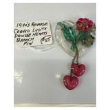 1940s Reverse Carved Lucite Brooch
