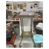 Metal and Marble Plant Stand