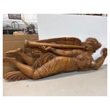 55-Inch Wood Carving of an Angel