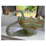 Art Glass Swan, 14 Inches Tall