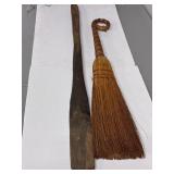 Wooden Paddle and Straw Broom Set