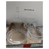 Crystal Decanter and Bowls Set