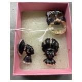 Three Collectible Black Pins