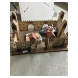 Wooden Castle Playset with Figures