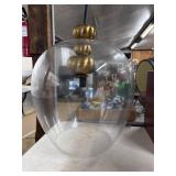 Glass Pendant Light With Brass Accents
