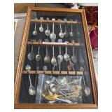 Framed Collectible Spoon Set With Extras