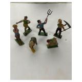 6 Painted Metal Figurines by France