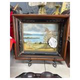Framed Silk Embroidery, Signed 1946