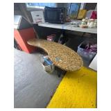 Pebble Top Table With Metal Legs
