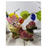 1951 Hull Pottery Parrot Cart Lamp