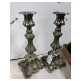 12-Inch Victorian Silverplate Candlesticks