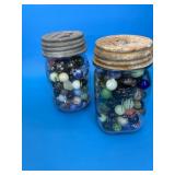 Marbles in Two Mason Jars
