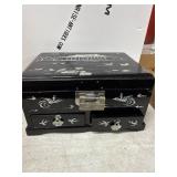Small Black Jewelry Box with Contents