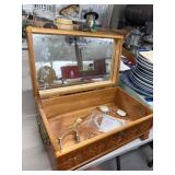 Wooden Jewelry Box With Watches and Jewelry