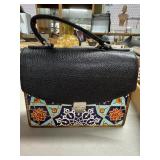 Handbag With Leather and Painted Design