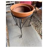 Terracotta Plant Pot With Metal Stand