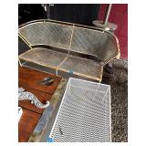 Metal Mesh Patio Bench and Table Set