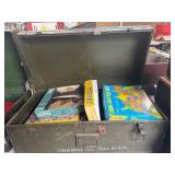 Vintage Trunk With Toys and Puzzles