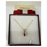 10KT Ruby and Diamond Pendant Necklace
