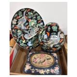 Porcelain Lot Featuring Hand-Painted Designs