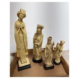 4 Asian Resin Statues