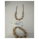 1950s Pink Necklace and Bracelet Set