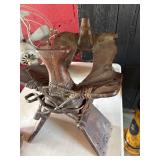 Wooden Saddle with Tooled Accents
