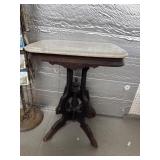 Antique Marble Top Table, 21x15 Inch