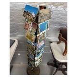 Vintage Postcards in 50-Inch Metal Stand
