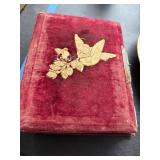 Red Velvet Photo Album with Gilded Cover