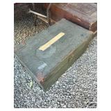 Wooden Storage Chest With Metal Reinforcements