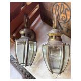 Brass and Glass Wall Sconces