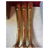 Three Brass-Clad Furniture Legs