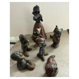 Vintage Snow White Painted Metal Figurines