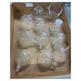 12 Clear Glass Cups with Handle