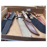 6 Hunting Knives with Sheaths
