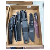 6 Hunting Knives with Sheaths