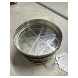 Marked Sterling Glass Coasters