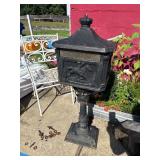 Cast Iron Mailbox With Pedestal and Key