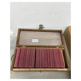 Wooden Box With Glass Slide Collection