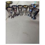Six Silver-Plated Goblets
