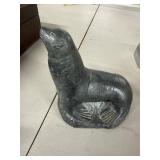 Plaster Seal Figurine, Black Finish