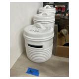3 White Ceramic Storage Jars