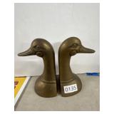 Brass Duck Head Bookends