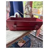 Red Metal Decorative Tray, 15x8