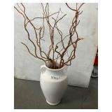 White Ceramic Vase With Brown Twigs