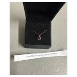 Zales FZN Sterling Silver Garnet Necklace